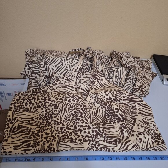 Ashley Stewart Womens Halter Neck Animal Dress Size 18W‎ Safari Summer Beachy - Picture 8 of 9